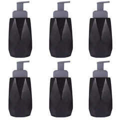 Kuber Industries Liquid Soap Dispenser | Handwash Soap Dispenser | Soap Dispenser for Wash Basin | Shampoo Dispenser Bottle | Bathroom Dispenser Bottle | Pack of 6 | JY00015 | 400 ml | Black