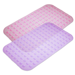 Heart Home Bath Mat | PVC Bathroom Mat | Shower Bath Mat | Transparent Round Floor Tub Mat | Foot Massager Mat | Anti-Skid Shower Mat with Drain Holes | Pack of 2 | Multi