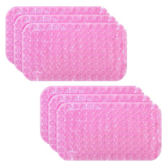 Kuber Industries Bath Mat | PVC Bathroom Mat | Shower Bath Mat | Floor Tub Mat | Foot Massager Mat | Anti-Skid Shower Bathroom Mat | B-01C |Pack of 6| Pink