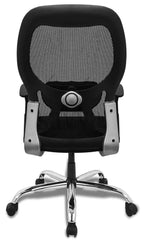 Kuber Industries Ergonomic Revolving Office Chairs for Work From Home | Comes with Manual Height Adjustable & Armrest Support | Comfy Study Chair for Students with Wheels | Black