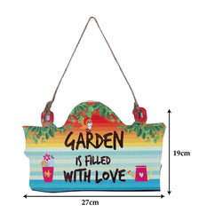 Heart Home Hanging Quote | Hanging Quotes | Quotes for Gardening | Gardening Quotes | Balcony Garden Quotes | Garden Is Filled With Love Quotes for Décor | Green