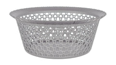 Heart Home Multiuses 3 Different Sizes Round Plastic Storage Basket/Organizer (Grey) -46HH01