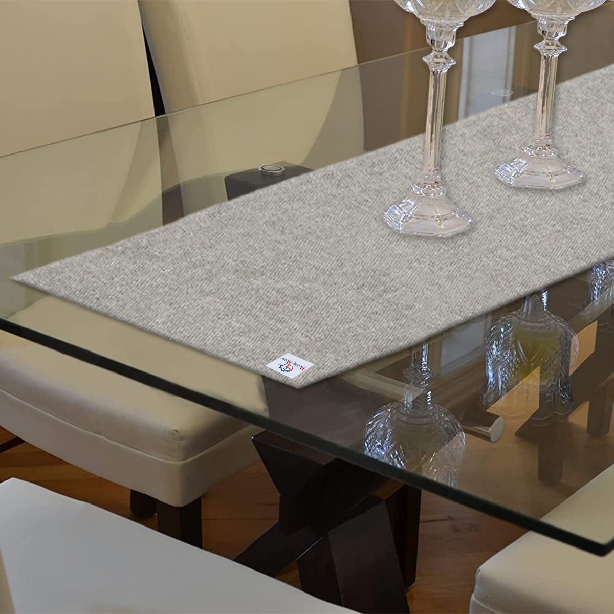 Heart Home Jute Table Runner for Home Décor 36" x 12" (Grey)