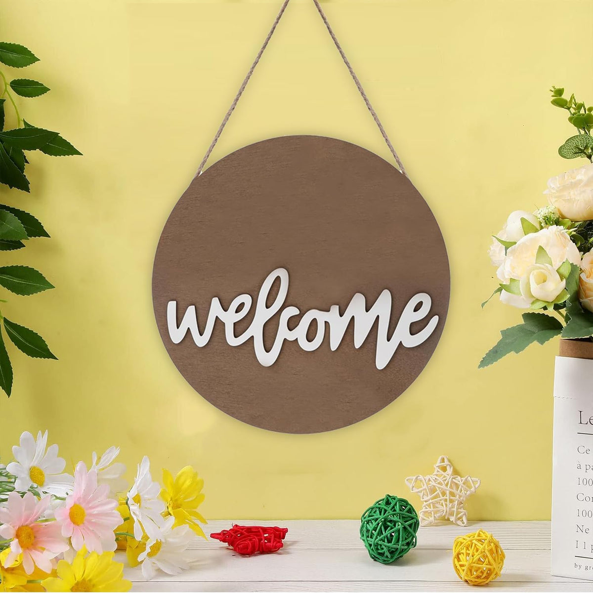 Kuber Industries Door Decor Panel|Wall Hanging Wooden Frame Board-Pack of 5 (Brown)