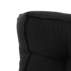 Heart Home 2 Pieces Cotton Decorative Fabric Chairpad/Back Support/Seat Cushion and Handmade Quilting, 14" x 14" Inch (Black) HEART920