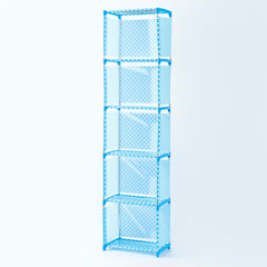 Kuber Industries (Pack of 6) 5 Layer Book Rack | Book Cabinet Shelves for Bedroom Office Living Room | Storage Shelve for Books Storage Organizer | Adjustable Shelf Rack | SJ05B | Blue