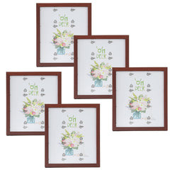 Kuber Industries Photo Frame For Home D?cor|Use Horizontal & Vertical|Crystal Clear Glass|Perfect For Home, Office And Shop "21.8x26.9CM"-Pack of 5 (Brown)