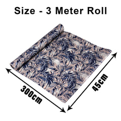 Heart Home Shelf Liner | Kitchen Cabinet Shelf Protector | Kitchen Liners for Cabinets and Drawers | Drawer Liner Mat | Leaf-Design Shelf Liner Roll | Cabinet Mat | 3 MTR | Pack of 3 | Blue