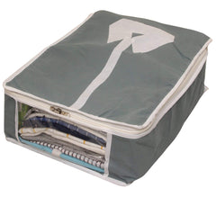 Heart Home Non Woven Shirt Cover Set of 2 Pcs,Grey CTHH11853