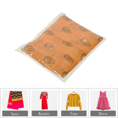Heart Home Saree Cover | Clothes Storage Bag | Single Packing Saree with Zip Closure | Wardrobe Organizer | Cloth Stoarge Organizer | Plain Saree Cover | Pack of 24 | Cream