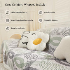 Kuber Industries Decorative Chenille Sofa throw|Throw for Sofa, Bed & Couch|Ideal for Indoor & Outdoor 70x90 Inches-Pack of 6 (Multi)