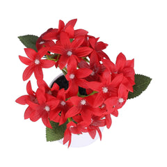 Kuber Industries Artificial Plants for Home D?cor|Natural Looking Indoor Fake Plants with Pot|Artificial Flowers for Decoration-Pack of 6 (Red)