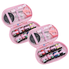 Kuber Industries Multifunctional Sewing Kit Set Of 43|Silai Machine Tools With Polyester Thread|Steel Secissors & Needles-Pack of 2 (Black)