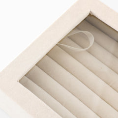 Kuber Industries Pack of 4 Velvet Jewelry Box Organizer | Jewelry Storage Box | Jewelry Organizer | Showcase Holder Dresser Organizer for Earring Necklace Bracelet Ring |YXX-019 | White