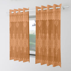 Kuber Industries Window Curtain|Darkening Window Curtains|Sheer Curtain with 8 Rings|Parda for Living Room|Drapes for Bedroom|Net Frill Window Curtain|5 Ft|SY15ZZ|Golden