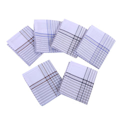 Kuber Industries Handkerchiefs | Soft Cotton | Hankies for Mans | Hankies for Boys | Lining Check | Rumal for Mans | Boys | Wicking Sweat | Set of 24 | White