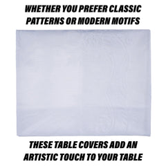 Kuber Industries Center Table Cover | Cotton Table Cloth Cover | 4-Seater Table Cloth | Self Gulmohar Vila Table Cover | Table Protector | Table Cover for Center Table | 40x60 Inch | White