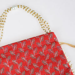 Heart Home Potli|Silk Wedding Potli|Drawstring Closure Potli|Wallet Potli|Christmas Gift Potli|Baby Shower Potli|Traditional Shagun Potli|Square Embroidery Potli|Red