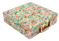 Kuber Industries Four Rod Bangle Box For Women|Storage Box with Lock System|Shining Bangle Organizer (Orange & Green)