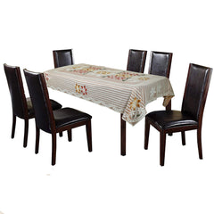 Kuber Industries Fruit Print Cotton Table Cover for Dining Table and 6 Seater Dining Table, Brown- (KUBMART011618), Standard