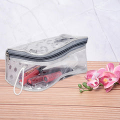 Heart Home Jewellery Kit|Cosmetic Storage Box|Jewellery Box for Women|Travel Pouch|Transparent Makeup kit|3 Different Pouch|Dot-Dori Vanity Pouch|Silver