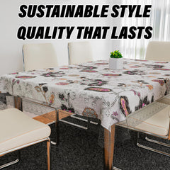 Heart Home Dining Table Cover | PVC Table Cloth Cover | 6 Seater Table Cloth | 3D Gulab Table Cover | Table Protector | Table Cover for Dining Table | 60x90 Inch | DTC | Black