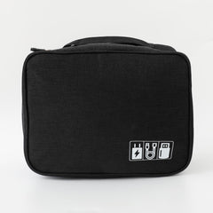 Homestic Travel Organizer For Electronic Accessories|Multipurpose Pouch|Adapter, Cable, Gadget Organizer|Two Comparment With Zipper|Great For Traveling (Black)