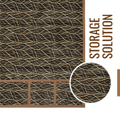 Kuber Industries Fridge Top Cover | Fridge Top Cover with Pockets | Refrigerator Top Cover for Kitchen | Fridge Top Cover with 6 Utility Pockets | Zig Zag Fridge Cover | Brown