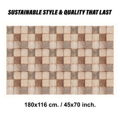 Kuber Industries Dining Table Cover | Kitchen Dining Tablecloth | 4 Seater Center Table Cover | Dining Table Cover for Hall Décor | Chatai Kitchen Tablecloth | 45x70 | Brown