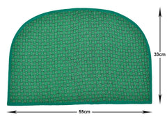 Heart Home D Shape Indoor Outdoor Anti-Slip Rubber Door Mat, 21"x14"- Pack of 2 (Blue & Green)-47HH01306