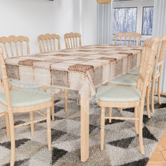 Kuber Industries Dining Table Cover | Kitchen Dining Tablecloth | 8 Seater Dining Table Cover | Dining Table Cover for Hall Décor | Chatai Kitchen Tablecloth | 60x108 | Brown