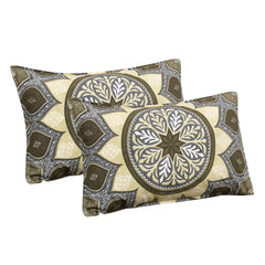 Kuber Industries Double Bedsheet with 2 Pillow Covers | 160 TC Premium Cotton Bedsheet for Double Bed | Bedsheet for Living Room-Home & Hotels | Kaleen Leaf Flower | 100x108 Inch | Green