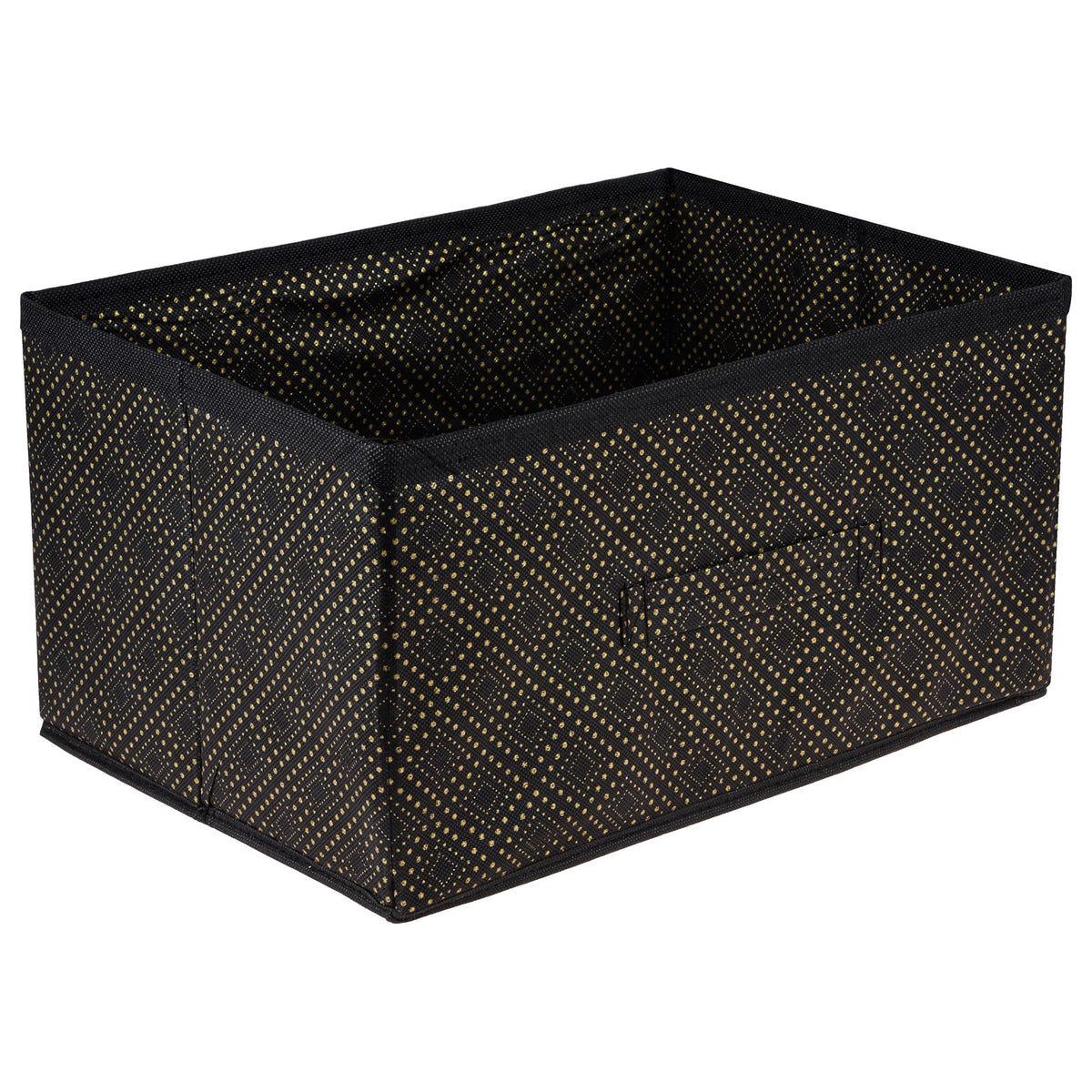 Heart Home Drawer Storage Box|Storage Bin for Clothes|Wardrobe Organizer for Books|Closet Box with Handle|Non-Woven Storage Box|Golden-Dot Storage Box|Black