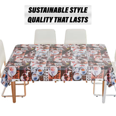 Heart Home Table Cover | Dining Table Cover | Center Table Cover | Reversable Table Cover for Kitchen Table | Coffee Cup Table Cover for Hall Décor | 54x84 Inch | Brown