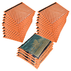 Heart Home Saree Cover | Clothes Storage Bag | Single Packing Saree with Zip Closure | Wardrobe Organizer | Cloth Stoarge Organizer | Dot Design | Pack of 24 | Orange