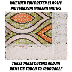 Heart Home Dining Table Cover | PVC Table Cloth Cover | 6 Seater Table Cloth | Zig Zag Gripper Table Cover | Table Protector | Table Cover for Dining Table | 60x90 Inch | DTC | Green