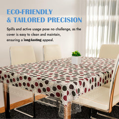 Kuber Industries Dining Table Cover | PVC Table Cloth Cover | 6-Seater Table Cloth | Table Protector Cover | Table Cover for Dining Table | Dot Table Cover | 60x90 Inch | DTC | Multi
