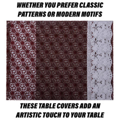 Heart Home Center Table Cover | PVC Table Cloth Cover | 4 Seater Table Cloth | Self Star Table Cover | Table Protector | Table Cover for Center Table | 40x60 Inch | CTC | Brown