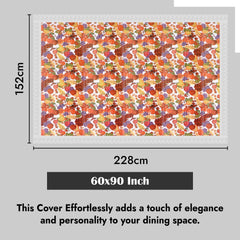 Heart Home Dining Table Cover | PVC Table Cloth Cover | 6-Seater Table Cloth | Table Protector Cover | Table Cover for Dining Table | Fruit Print Table Cover | 60x90 Inch | DTC | Red