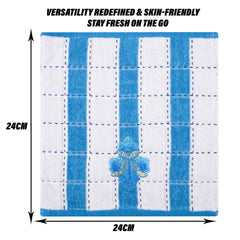 Kuber Industries Handkerchief | Velvet Face Towel | Face Towel | Sweat Absorbent Handkerchief | Lining Embroidary | Face Towel Hankies | Set of 12 | Multicolor