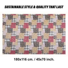 Heart Home Dining Table Cover | Kitchen Dining Tablecloth | 4 Seater Center Table Cover | Dining Table Cover for Hall Décor | Barik Flower Kitchen Tablecloth | 45x70 | Maroon