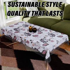 Kuber Industries Center Table Cover | PVC Table Cloth Cover | 4 Seater Table Cloth | 3D Gulab Table Cover | Table Protector | Table Cover for Center Table | 40x60 Inch | CTC | Black