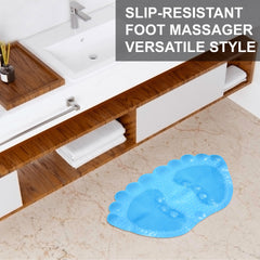 Heart Home Bath Mat | PVC Bathroom Mat | Shower Bath Mat | Foot Shape Bath Tub Mat | Foot Massager Mat | Anti-Skid Floor Mat | Shower Mat | Blue