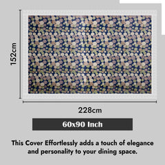 Kuber Industries Dining Table Cover | PVC Table Cloth Cover | 6-Seater Table Cloth | Table Protector Cover | Table Cover for Dining Table | Multi Dot Table Cover | 60x90 Inch | DTC | Blue