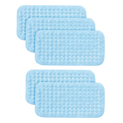Kuber Industries Bathroom Mat|Anti Slip Mat for Bathroom Floor|Durable,Wear Resistant & Easy to Maintain|Acupressure & Foot Massager Door Mat with Water Drainage Holes|JL01|35 x 70 cm|Blue (Pack Of 5)