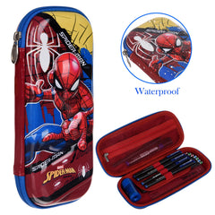 Heart Home Marvel Spider-Man Pencil Pouch | School Pencil Case for Kids | Pen-Pencil Box for Kids | Geometry Box | Compass Box | School Stationery Supplies | Pack of 3 | Red