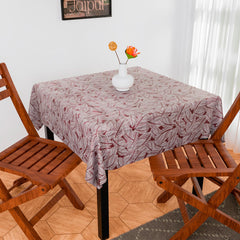 Heart Home Table Cover | Dining Table Cover | Center Table Cover | Reversable Table Cover for Kitchen Table | Gulab Design Table Cover for Hall Décor | 54x54 Inch | White