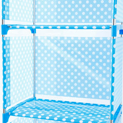 Kuber Industries (Pack of 6) 5 Layer Book Rack | Book Cabinet Shelves for Bedroom Office Living Room | Storage Shelve for Books Storage Organizer | Adjustable Shelf Rack | SJ05B | Blue