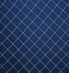 Kuber Industries 100% Cotton Kantha Design 180 TC Double Bed Sheet with 2 Pillow Covers (Blue)-CTKTC29650