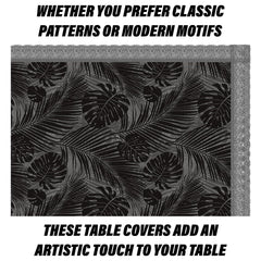 Heart Home Dining Table Cover | PVC Table Cloth Cover | 8 Seater Table Cloth | 3D Leaf Table Cover | Table Protector | Table Cover for Dining Table | 60x108 Inch | DTC | Brown